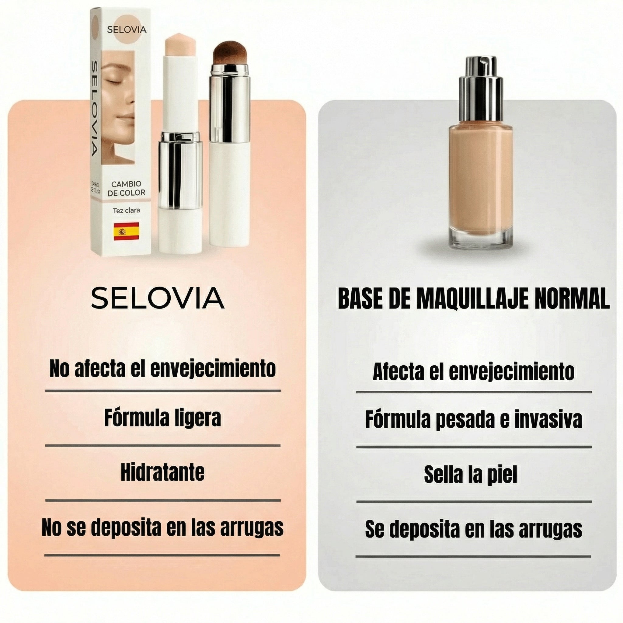 Selovia - Barra de Base de Maquillaje Auto-Adaptable Fórmula Coreana